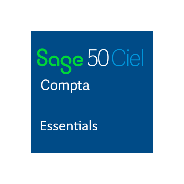 Sage 50 Ciel Compta Essentials - Abonnement annuel - Conforme FEC - Compatible à partir de Windows 10