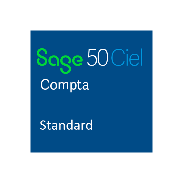Sage 50 Ciel Compta Standard - Abonnement annuel - Conforme FEC - Compatible à partir de Windows 10