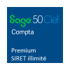 Sage 50 Ciel Compta Premium - SIRET illimité - Abonnement annuel - Compatible à partir de Windows 10