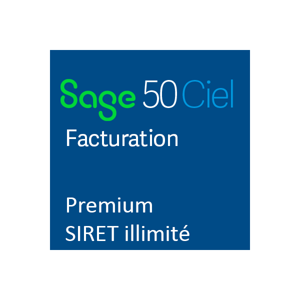 Sage 50 Ciel Gestion Commerciale Premium - SIRET illimité - Abonnement annuel - Anti-Fraude - Compatible à partir de Windows 10