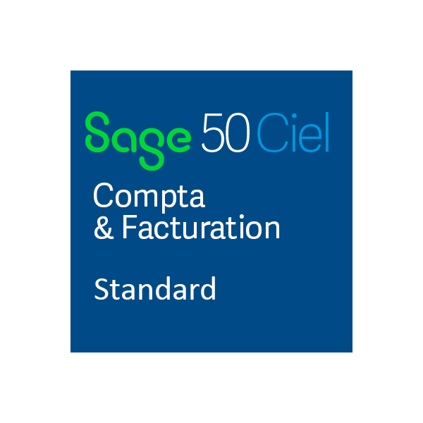 Sage 50 Ciel Compta + Gestion - Standard - Abonnement annuel - Loi Anti-Fraude - Compatible à partir de Windows 10