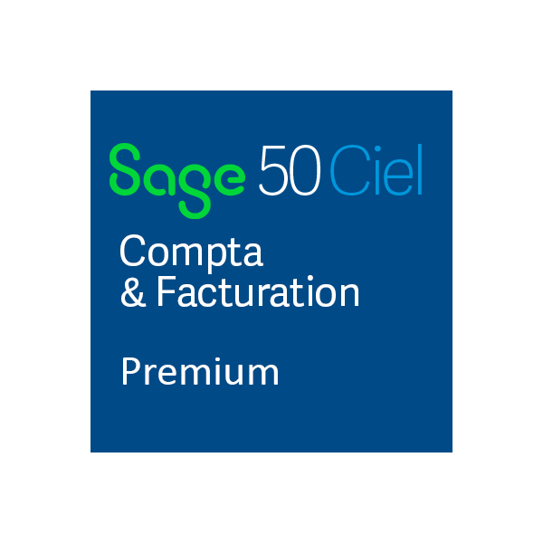Sage 50 Ciel Compta + Gestion Premium (Evolution) - Abonnement annuel - AntiFraude - Compatible à partir de Windows 10