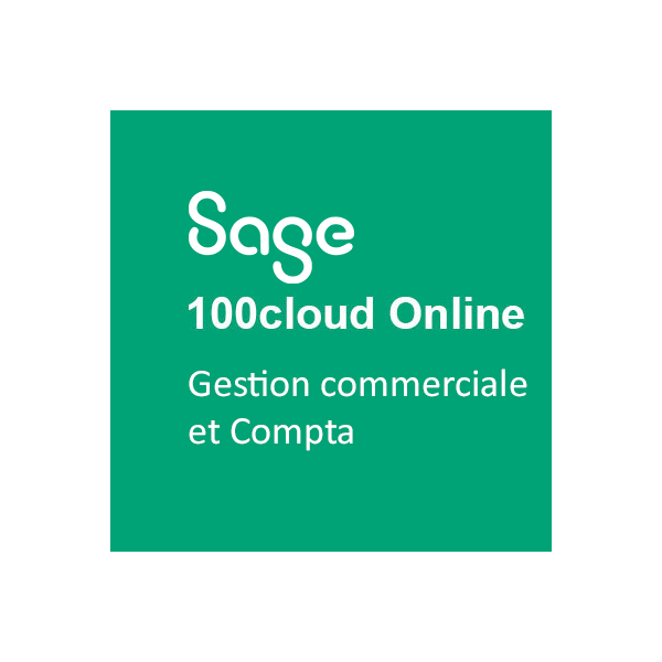 Sage 100cloud Online Essentials - Pack Compta + Gestion - Cloud - SaaS - Full Web - Hébergées - Abonnement 1 an